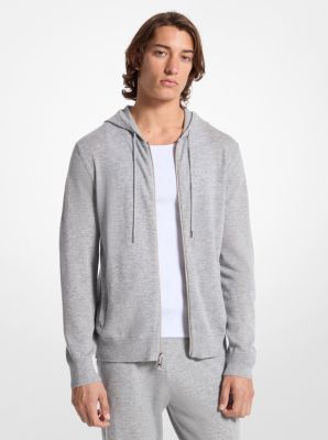 Wool and Cashmere Blend Zip-Up Hoodie