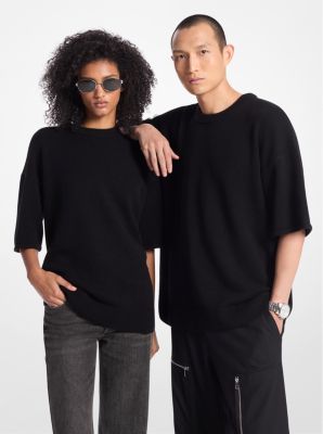 Pull à manches courtes en mélange de laine et cachemire