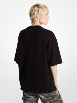 Wool and Cashmere Blend Short-Sleeve Sweater