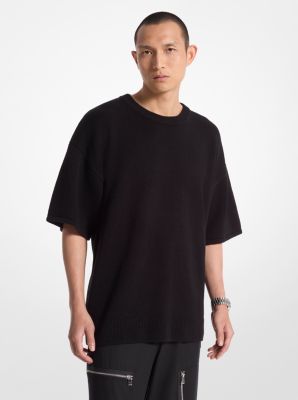 Pull à manches courtes en mélange de laine et cachemire