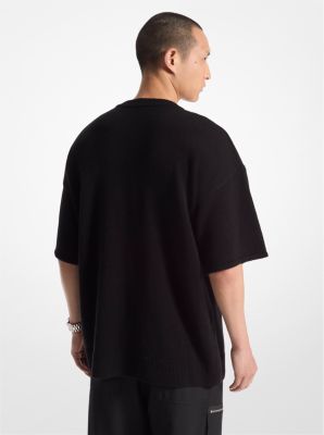 Pull à manches courtes en mélange de laine et cachemire