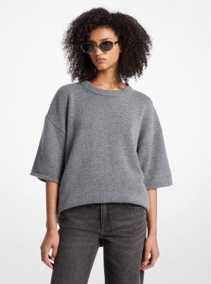 Wool and Cashmere Blend Short-Sleeve Sweater image number 1