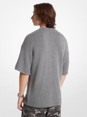 Wool and Cashmere Blend Short-Sleeve Sweater