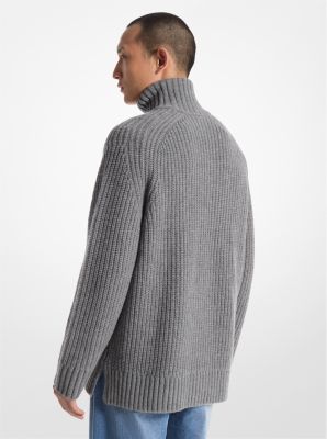 Wool and Cashmere Blend Half-Zip Sweater image number 4