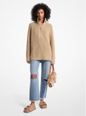 Pullover con mezza zip in misto lana e cashmere image number 1