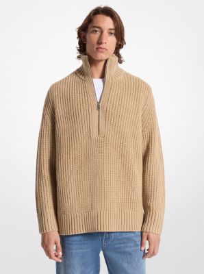 Wool and Cashmere Blend Half-Zip Sweater image number 3