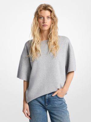 Cotton Short-Sleeve Sweater image number 1