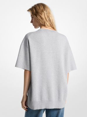 Thumbnail - MK Kurzärmliger Pullover Aus Baumwolle - Braun - Michael Kors