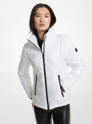 Cream Contrast Front Puffer Gilet - Mikenzie
